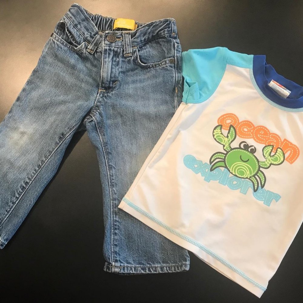 Set of 2 Pieces Bundle Kid Pants & Top Sz 2T
